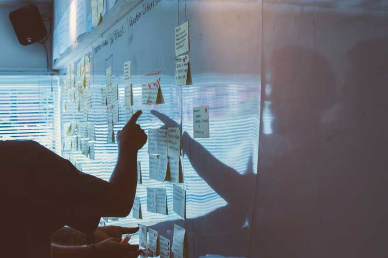 planering webbprojekt postit